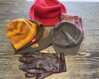 Gucci Leather Glove (Men's) Knit Hats & Red Fedora