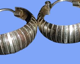 Beautiful Hallmark Italian Sterling hoop earrings with Italian closure