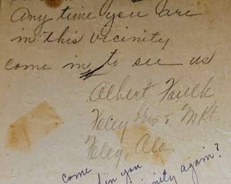 In the back of Ledger a letter to people thanking them for their business