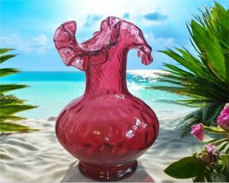 Satin cranberry opalescent base