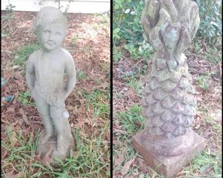 Vintage little boy vintage concrete pineapple
