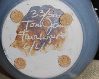 Signed Tom Jones Pottery blue pumpkin June 6th 2000
33/500
