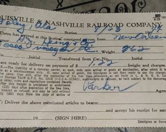 Louisville Nashville railroad company for Freight delivery to store