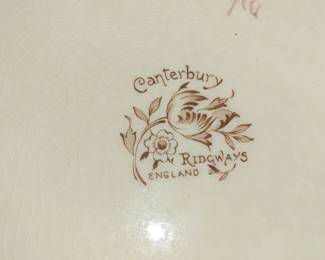 Canterbury Ridgeway England
Antique Brown floral Transferware