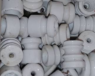 Lots of insulators for electric fences