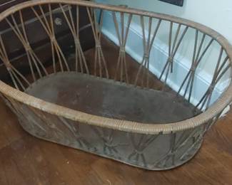 Primitive Country wicker and Rattan bassinet