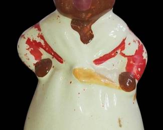 Vintage 1940's Black Americana Mammy Hand Painted Porcelain Salt Shaker