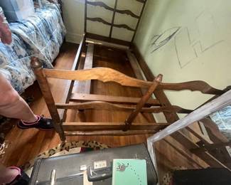 Very unusual pair of twin antique beds fabulous