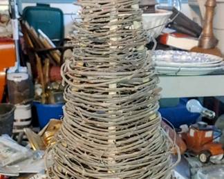 Grapevine Christmas tree on base that turns