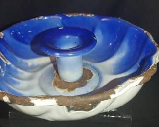 Beautiful antique Victorian enamelware chamber stick