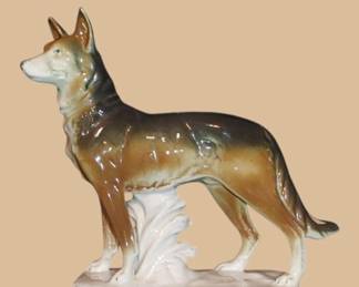 German Shepherd Porcelain Figurine Shepherd Thuringia 1930's
Made in Germany