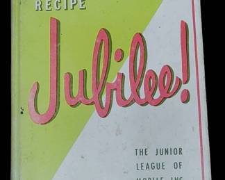 VTG 1964 Recipe Jubilee Junior League Of Mobile Alabama Cookbook 1st edition loaded down in the back of the book with handwritten recipes on cards