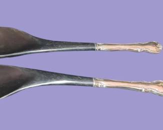 Mid century modern Gorham Antique Large Salad Plastic with Sterling Silver Handle Spoon and Fork