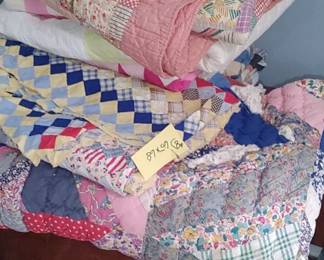 Large amount of handmade quilts