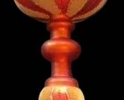 Large glass flocked Christmas ornament