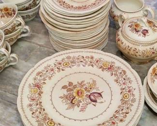 Canterbury Ridgeway England
Antique Brown floral Transferware