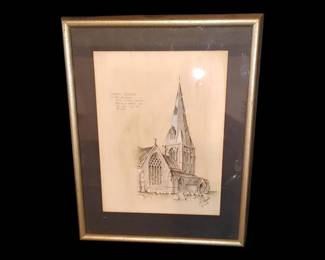 LINCOLNSHIRE > (ST. MARY THE VIRGIN) SPIRE CONTAINS MUMEPIOUS AVINDOWS, MO PARAPETS, AND THE SPIRE ITSELF WAS OF STONE Art Work