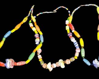 Several beautiful glass bead necklaces