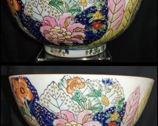 Oriental tobacco leaf bowl 4 1/2 tall x 8