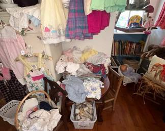 Vintage baby clothes upstairs