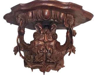 Nice Black Forest Carved Face Wall Bracket