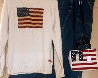 Fantastic vintage Ralph Lauren sweater jeans purse