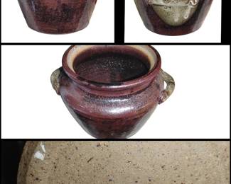 Beautiful art Pottery bean pot signed Larsen
