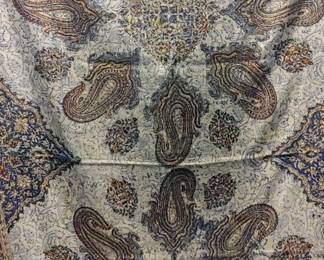 Gorgeous Antique Persian Block Linen Isfanan Kalamkari Textile. Made in Iran in the 1930's.