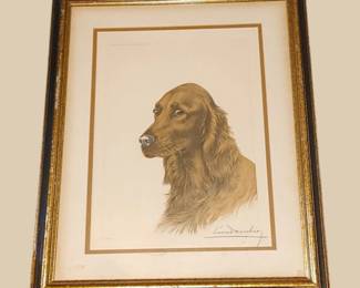 LEON DANCHIN IRISH SETTER COLOR ETCHING
213/500