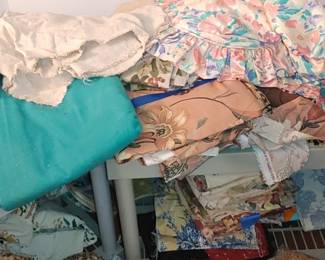 Vintage material upstairs crafting supplies and more