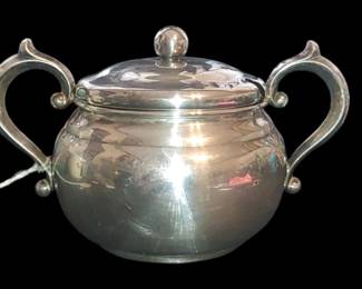 Sterling silver sugar dish with lid