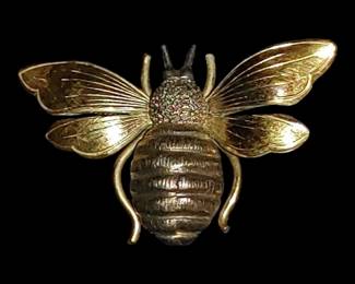 Silver and gold signed Bumblebee brooch