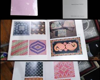 Four Way Bargello" is a needlepoint instruction book focusing on the "Four Way Bargello" technique, where patterns are often turned on two axes, typically diagonally from corner to corner.
Hardcover linen no dust cover slight discoloration to the front but book is otherwise in great condition