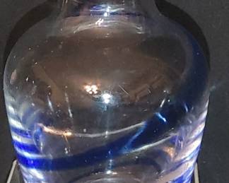 Blue art glass vase