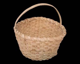 Antique oak splint gathering basket vegetable Farmers Market good condition