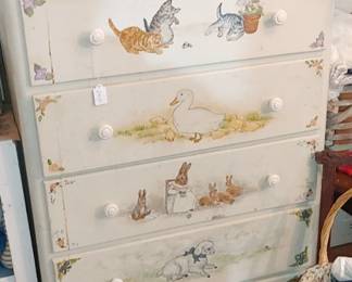 Fantastic Beatrix Potter inspired six drawer hand-painted dresser