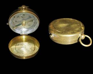 US Engineer Corps Brass Trench Field Compass, likely from World War I. These compasses were issued to engineers for navigation and were known for their durability and simplicity.