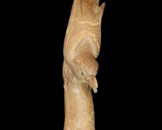 Vintage Decorative Hand Carved Knot Wood Bird Figurine Ornament Sculpture
