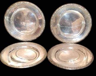 4 Prelude pattern sterling silver bread and butter plates