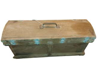 Vintage wooden handmade pine Tacklebox Used Heavy Duty