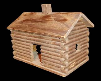 Beautiful old handmade Miniature log cabin