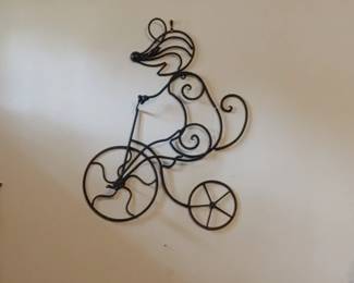 Large wrought mouse on bike