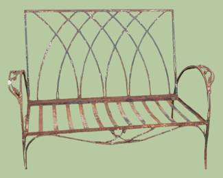 Antique Salterini Mt Vernon Art Deco Wrought Iron Garden Settee