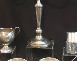 Beautiful sterling silver candelabra and other sterling silver