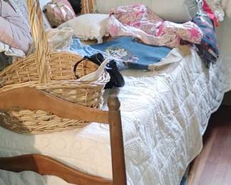 Too late 1800s pair of single beds Pine very unusual