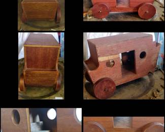 Wooden stagecoach with seating