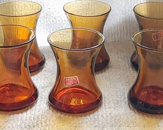Italy hand blown amber glass
