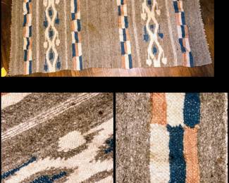 Beautiful vintage wool rug with tags of origin