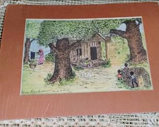 Black Americana Hand Colored Signed Print Southern Memories Of Mis Mardranne House Of Sticks
8×6