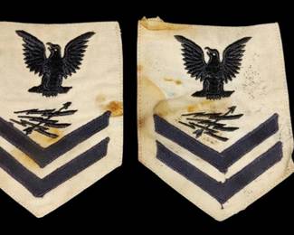 WWII USN US Navy Radarman Petty Officer 1st Class Rate Patches